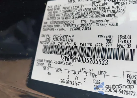 2013 Ford Mustang V6 Premium from USA, damaged, VIN 1ZVBP8EM0D5205533